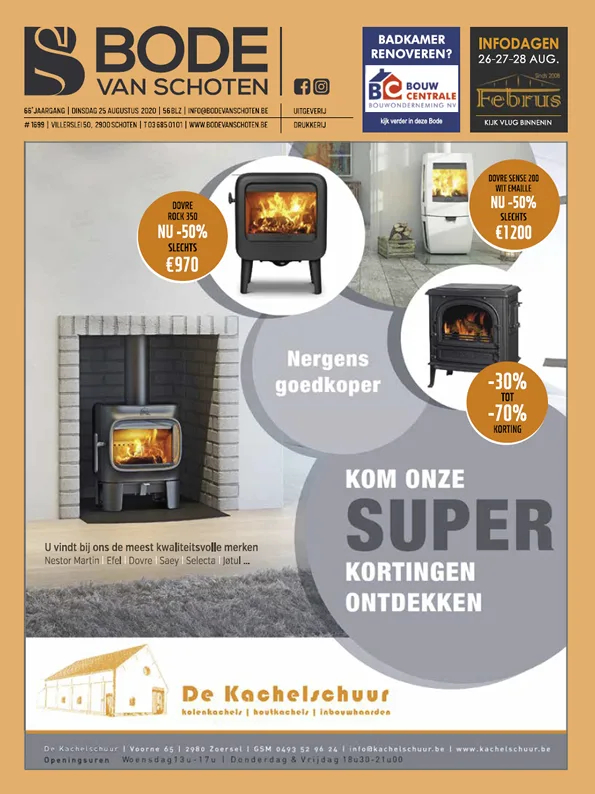 Voorpagina Bode van Schoten editie 1699 van 25 augustus 2020