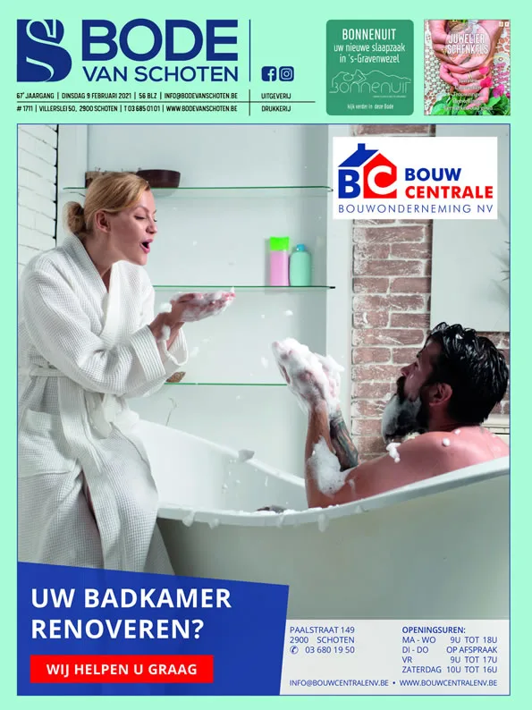 Voorpagina Bode van Schoten editie 1711 van 9 februari 2021
