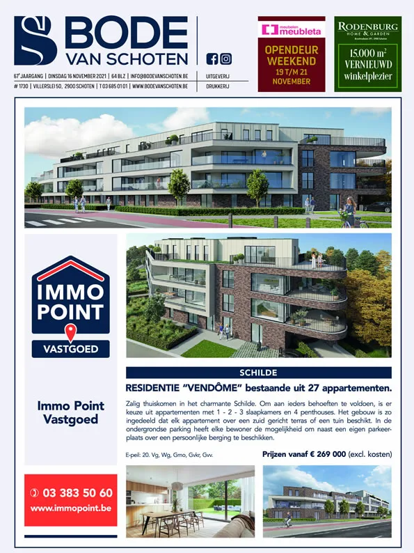 Voorpagina Bode van Schoten editie 1730 van 16 november 2021