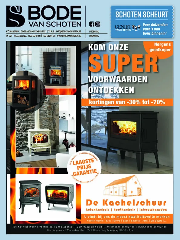 Voorpagina Bode van Schoten editie 1731 van 30 november 2021