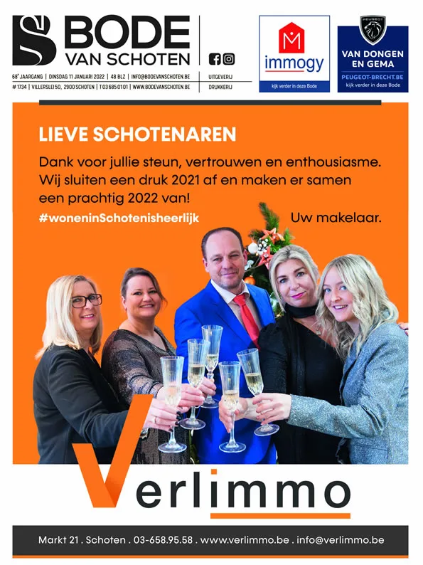 Voorpagina Bode van Schoten editie 1734 van 11 januari 2022