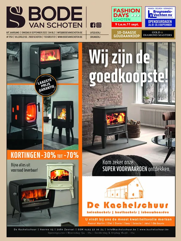 Voorpagina Bode van Schoten editie 1750 van 6 september 2022