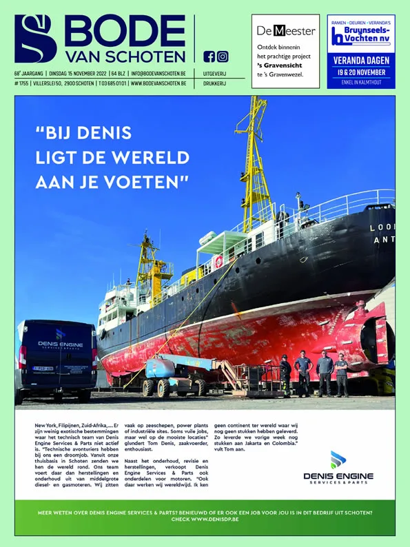 Voorpagina Bode van Schoten editie 1755 van 15 november 2022