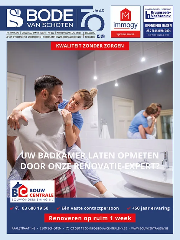 Voorpagina Bode van Schoten editie 1785 van 23 januari 2024