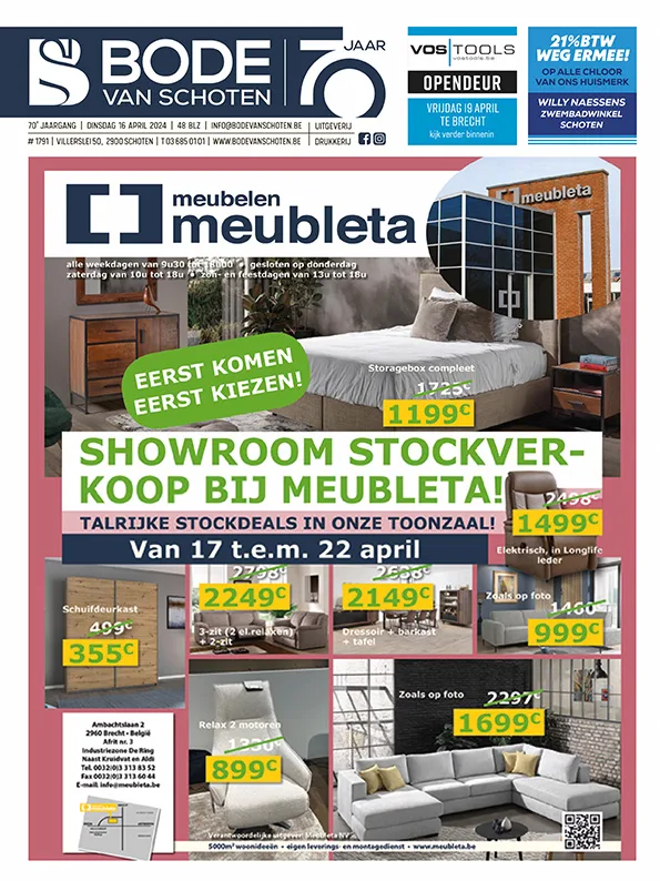 Voorpagina Bode van Schoten editie 1791 van 16 april 2024