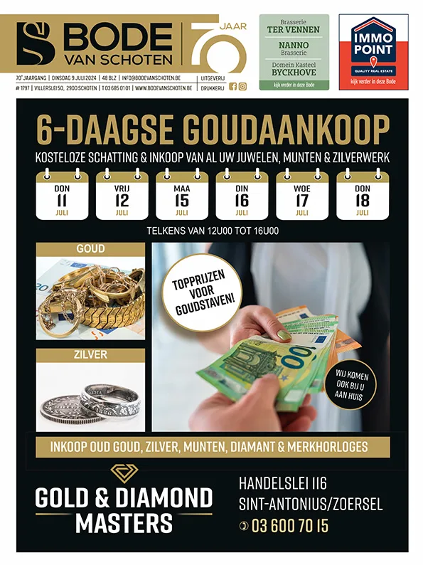 Voorpagina Bode van Schoten editie 1797 van 9 juli 2024