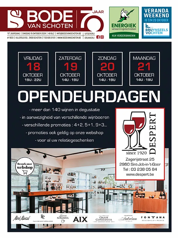 Voorpagina Bode van Schoten editie 1803 van 15 oktober 2024
