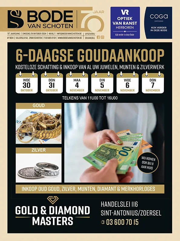 Voorpagina Bode van Schoten editie 1804 van 29 oktober 2024