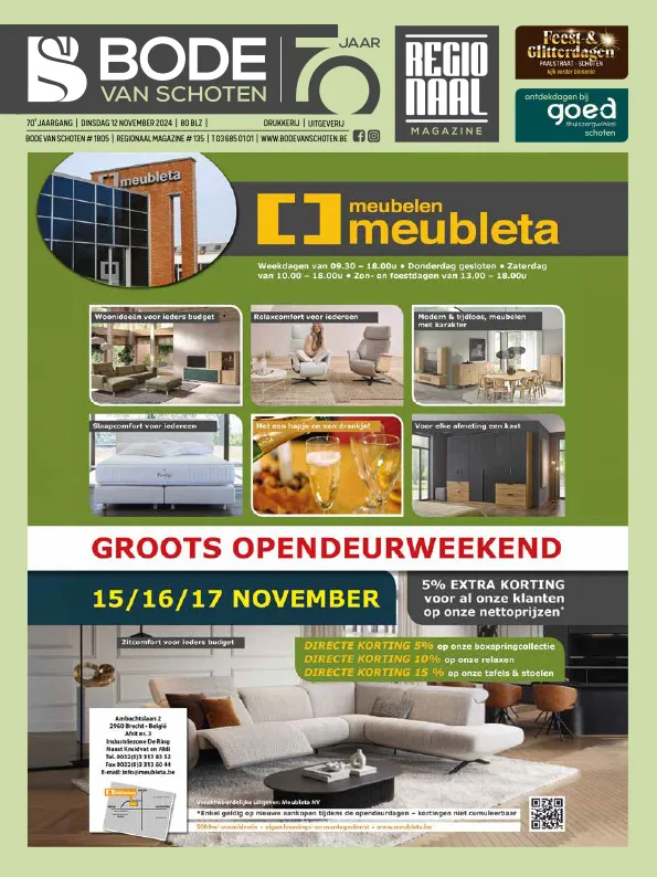 Voorpagina Bode van Schoten editie 1805 van 12 november 2024
