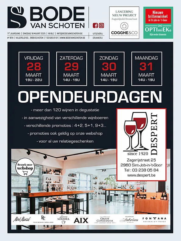 Voorpagina Bode van Schoten editie 1814 van 18 maart 2025