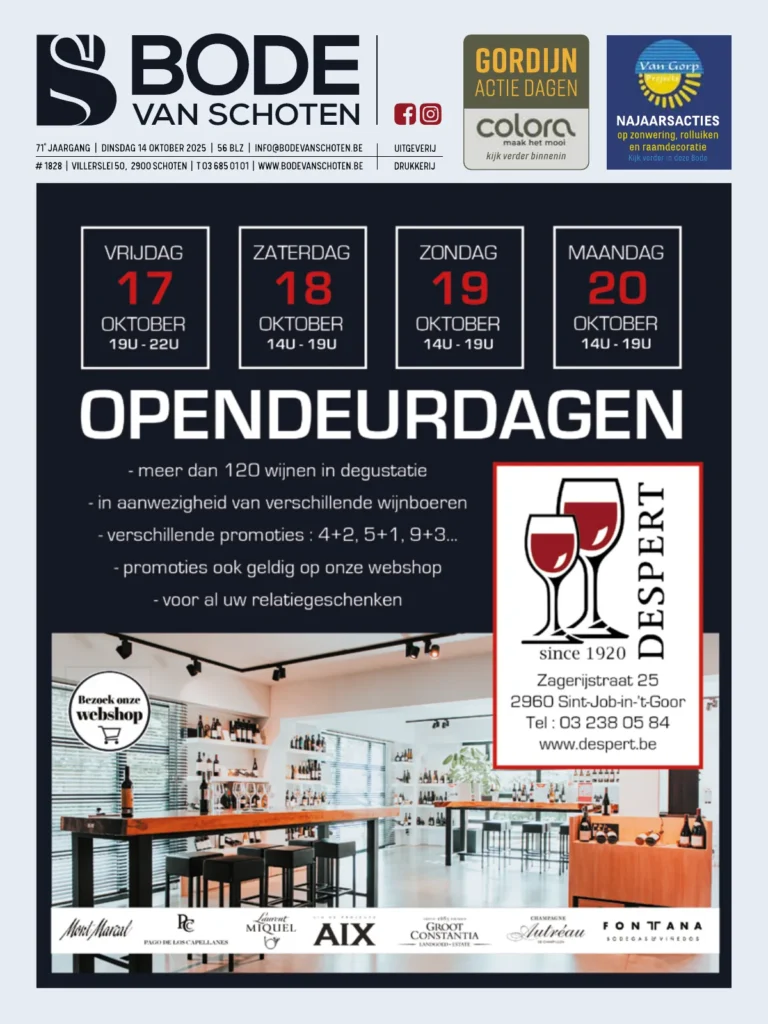 Voorpagina Bode van Schoten editie 1828 van 14 oktober 2025