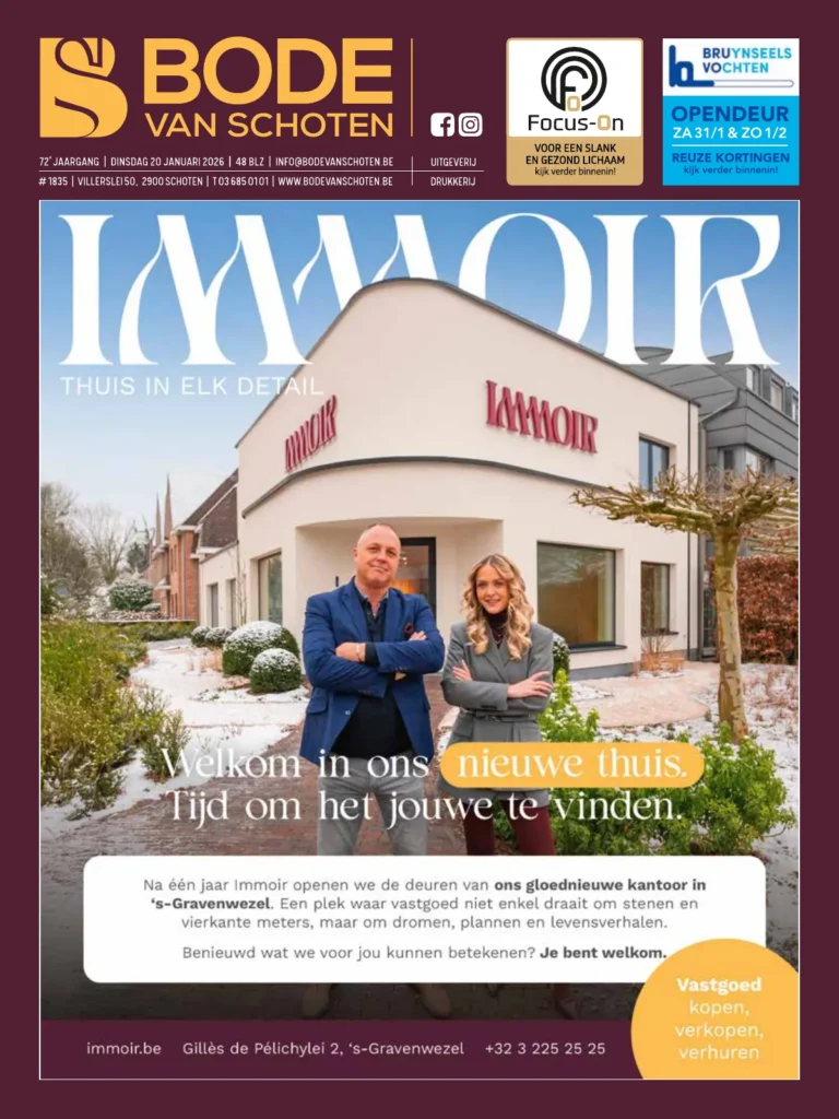 Voorpagina Bode van Schoten editie 1835 van 20 januari 2026