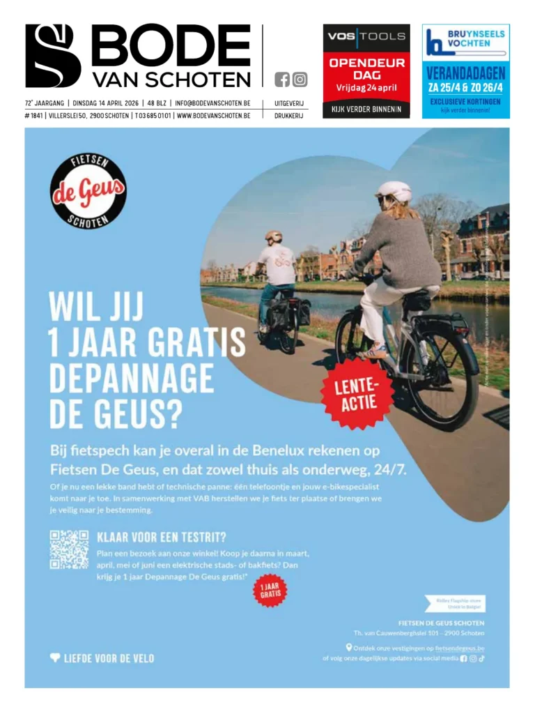 Voorpagina Bode van Schoten editie 1841 van 14 april 2026