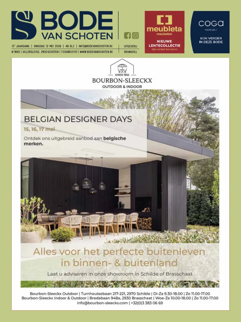 Voorpagina Bode van Schoten editie 1843 van 12 mei 2026