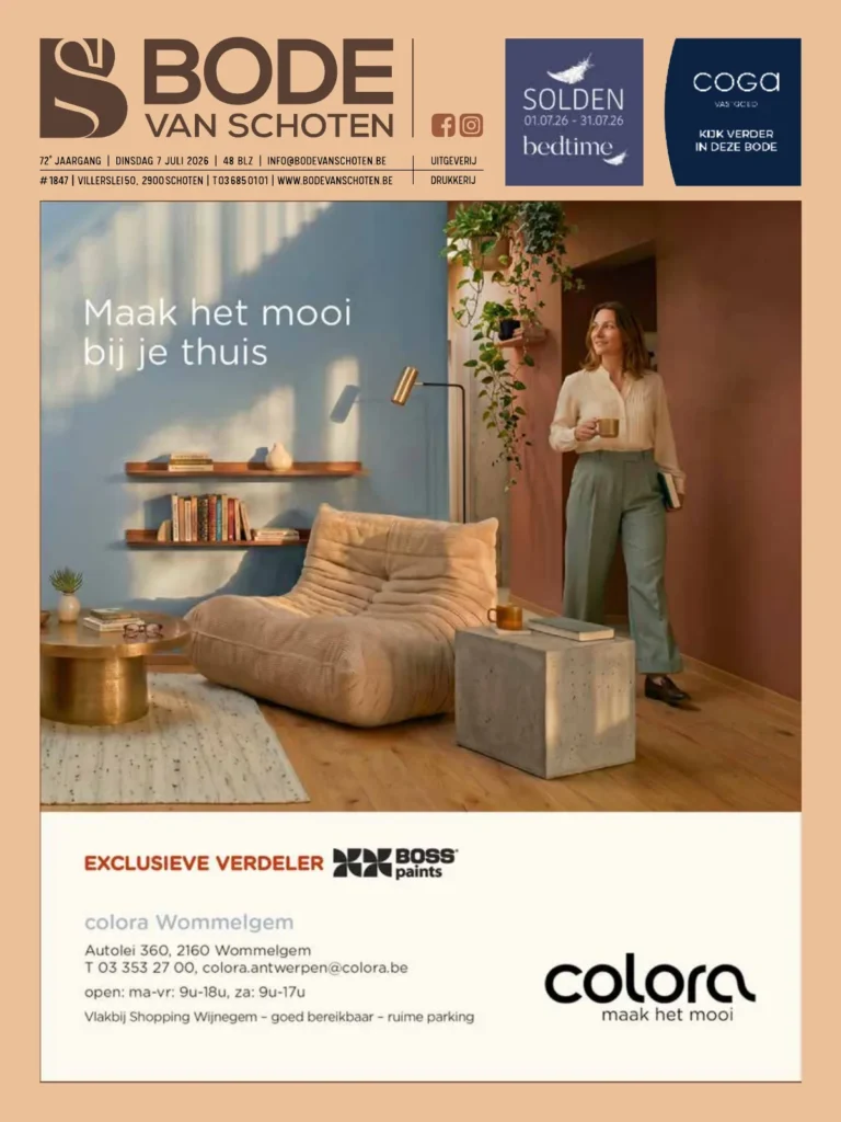 Voorpagina Bode van Schoten editie 1847 van 7 juli 2026